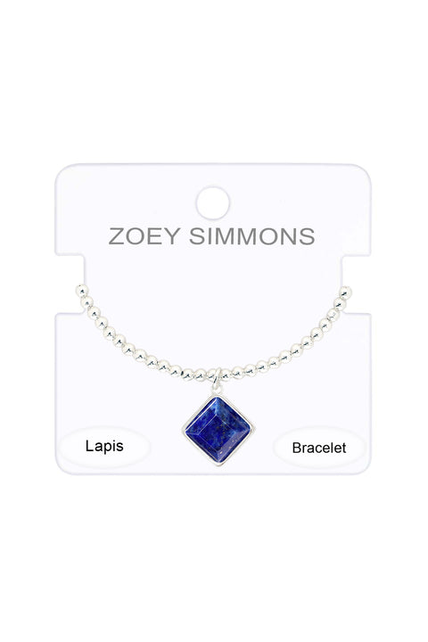 Lapis & Beaded Charm Bracelet - SF