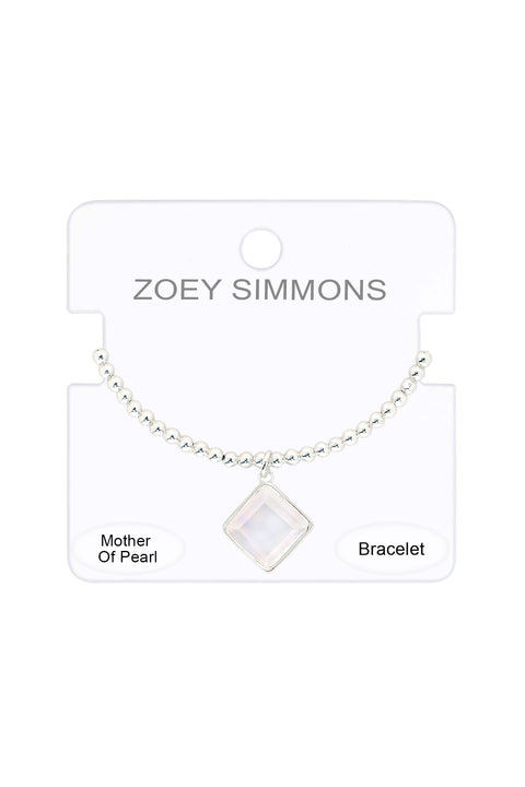 Mother Of Pearl & Beaded Charm Bracelet - SF