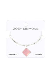 Rose Quartz & Beaded Charm Bracelet - SF