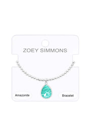 Amazonite Beaded Charm Bracelet - SF