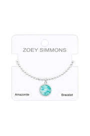 Amazonite Beaded Charm Bracelet - SF