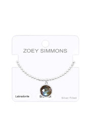 Labradorite Beaded Charm Bracelet - SF