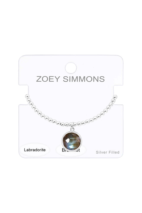 Labradorite Beaded Charm Bracelet - SF