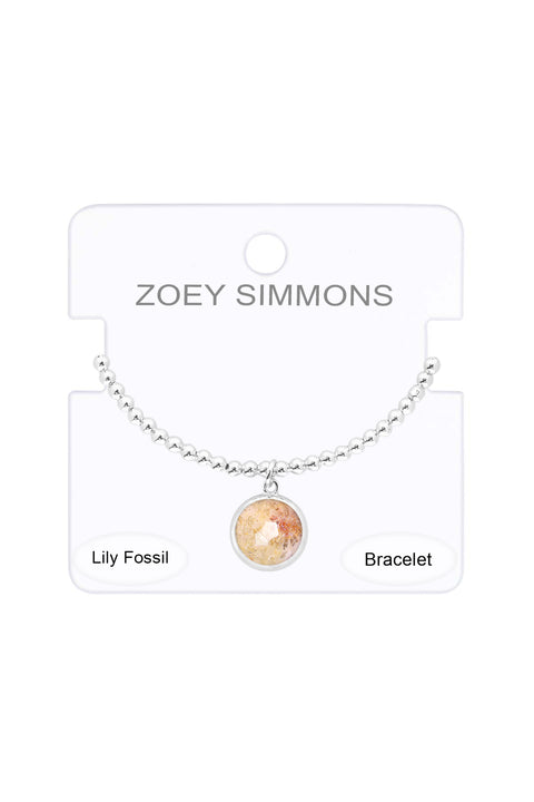 Lily Fossil Beaded Charm Bracelet - SF