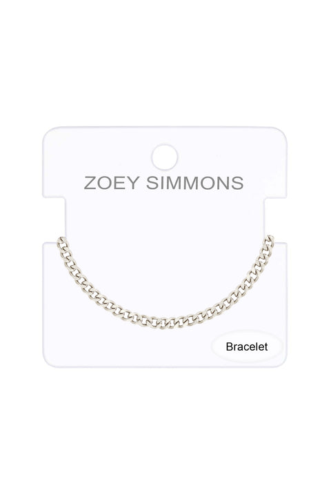Silver Plated 3mm Curb Chain Bracelet - SP