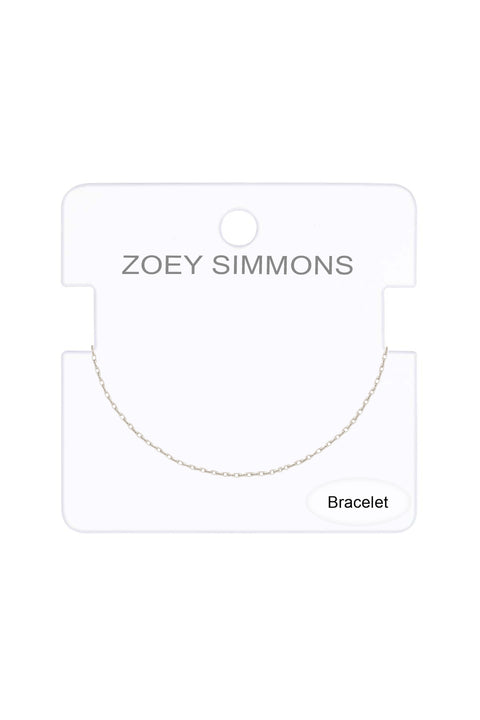 Silver Plated 1mm Cable Chain Bracelet - SP