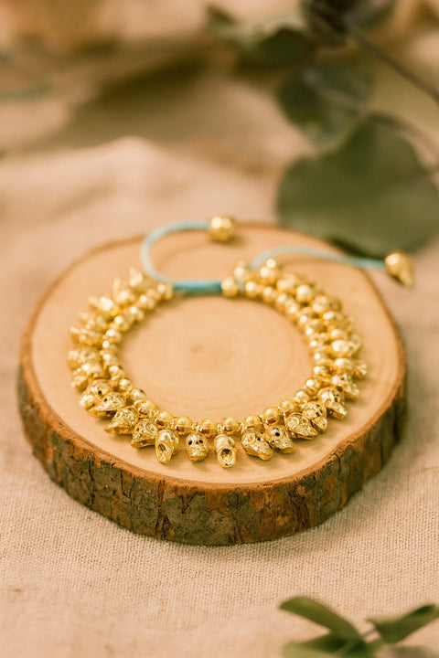 Braided Skull Charm Bracelet - GF