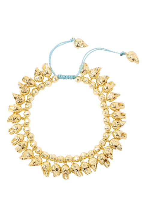 Braided Skull Charm Bracelet - GF