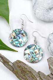 Abalone Shell Disc Earrings - SF