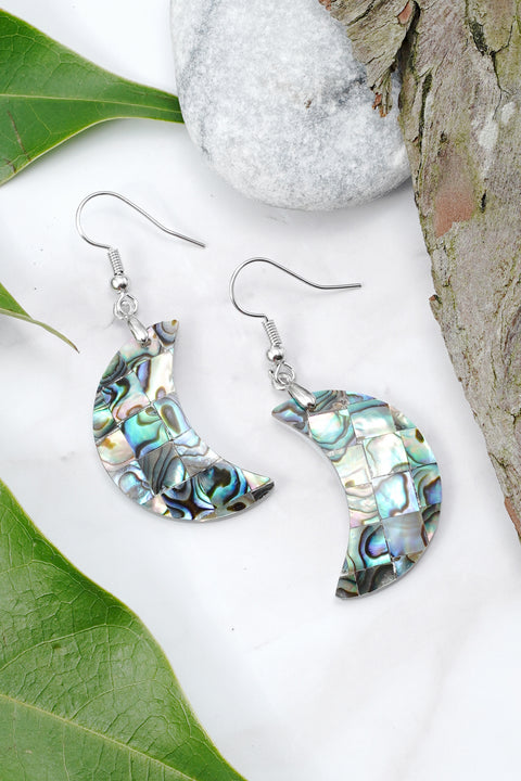 Abalone Shell Moon Earrings - SF