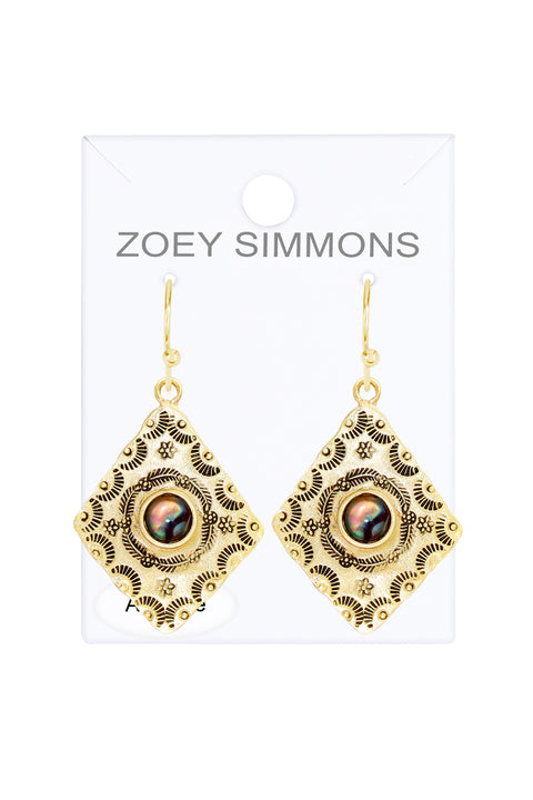 Abalone & Indira Drop Earrings - GF