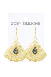 Abalone Bali Style Fan Earrings - GF