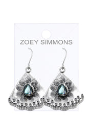 Abalone Textured Drop Earrings - SF