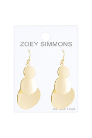 Triple Discs Drop Earrings - GF