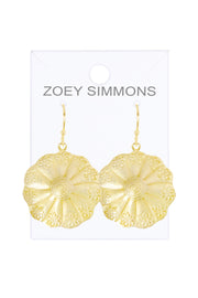 Hammered Flower Disc Earrings - GF