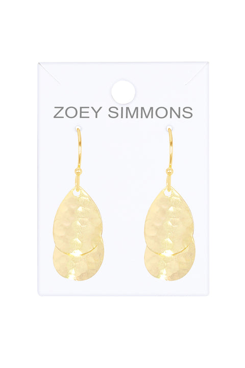 Hammered Disc Freeform Earrings - GF