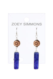 With Lapis Floral Drop Earrings - SF