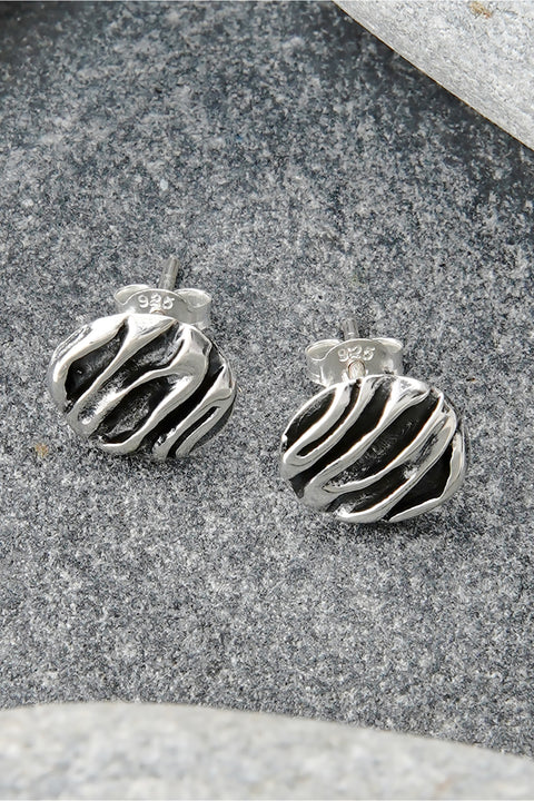 Round Wave Post Earrings - SF