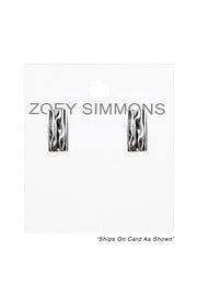 Textured Huggie Post Earrings - SF