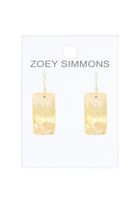 Hammered Rectangle Earrings - GF