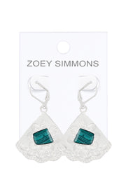 Malachite Fan Drop Earrings - SF