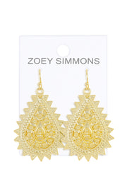 Filigree Drop Earrings In Gold - GF