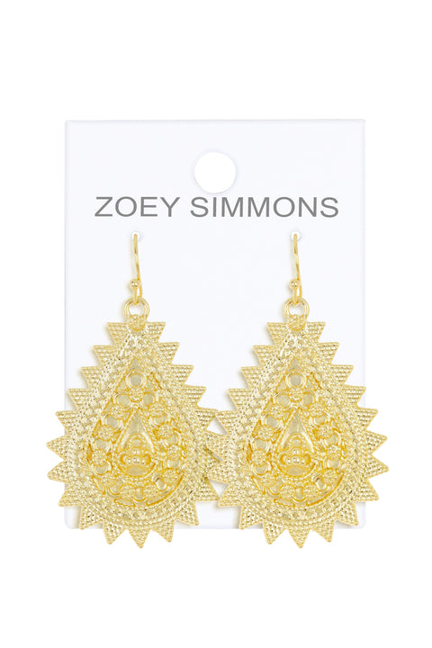 Filigree Drop Earrings In Gold - GF