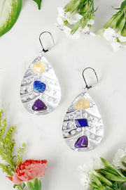 Mixed Gemstones Drop Earrings - SF