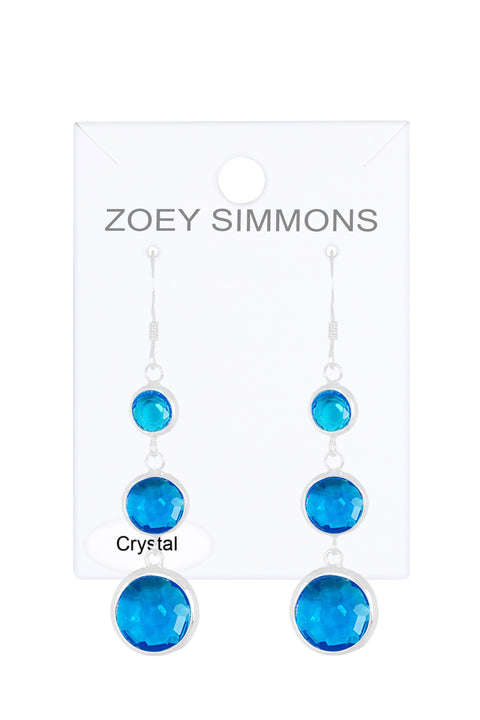 Swiss Blue Crystal Stephanie Earrings - SF