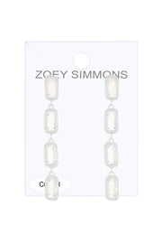 Moonstone Crystal Station Earrings - SF