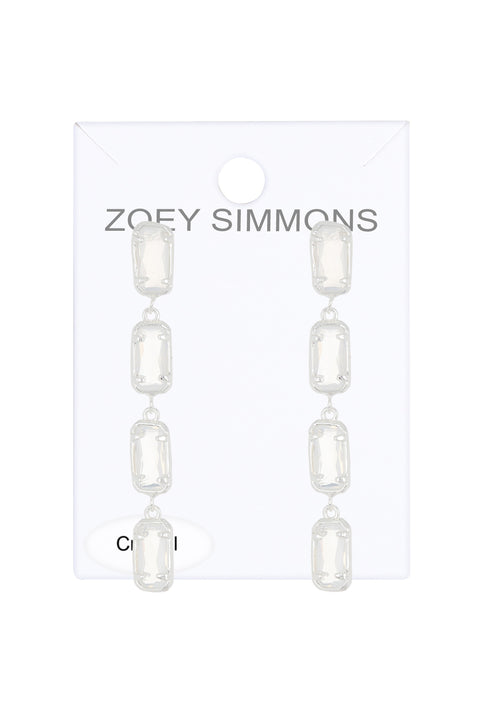Moonstone Crystal Station Earrings - SF