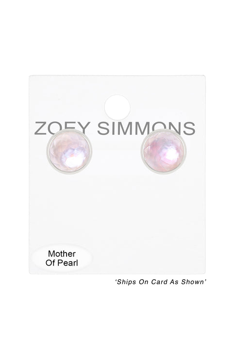 Mother Of Pearl Quartz Post Earrings - SF