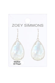 Mother Of Pearl Quartz Drop Earrings - SF