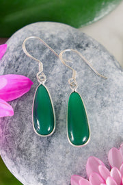 Green Onyx Drop Earrings - SF