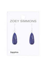 Sterling Silver & Sapphire Drop Earrings - SS