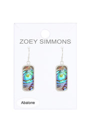 Abalone Quartz Rectangle Earrings - SF