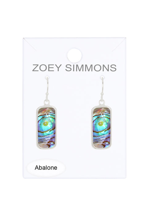 Abalone Quartz Rectangle Earrings - SF