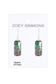 Black Pearl Rectangle Earrings - SF