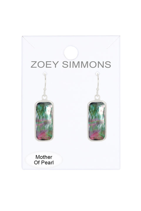 Black Pearl Rectangle Earrings - SF