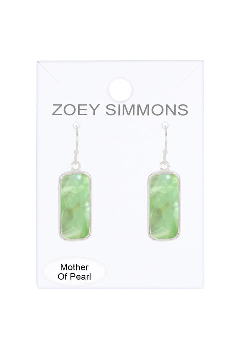 Mother Of Pearl Rectangle Earrings - SF