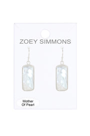 Mother Of Pearl Rectangle Earrings - SF