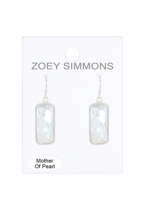 Mother Of Pearl Rectangle Earrings - SF