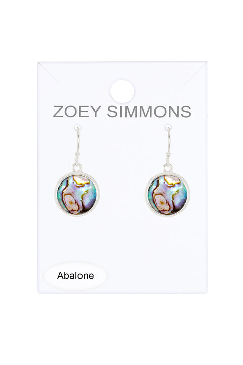 Abalone Doublet Round Drop Earrings - SF