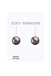 Black Pearl Round Drop Earrings - SF