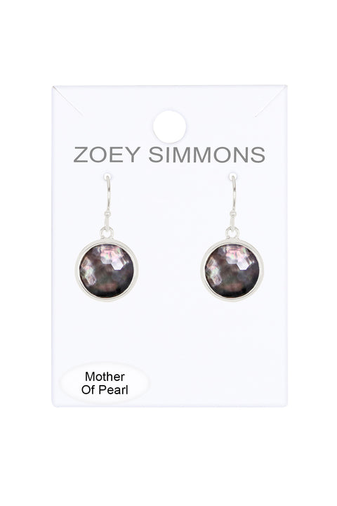 Black Pearl Round Drop Earrings - SF