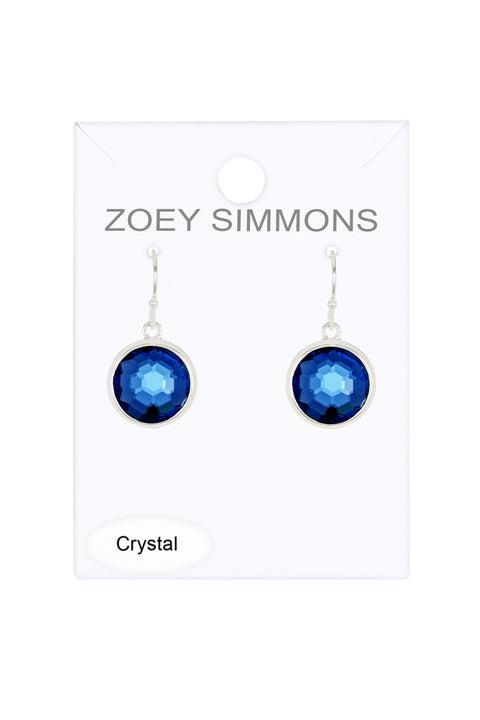 London Blue Crystal Round Earrings - SF