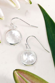 Mother Of Pearl Round Drop Earrings - SF