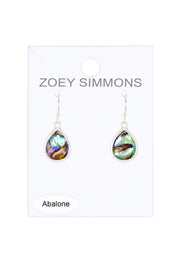 Abalone Quartz Teardrop Earrings - SF