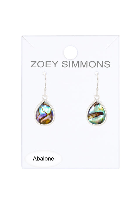 Abalone Quartz Teardrop Earrings - SF