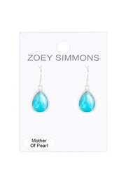 Blue Mother Of Pearl Drop Earrings - SF